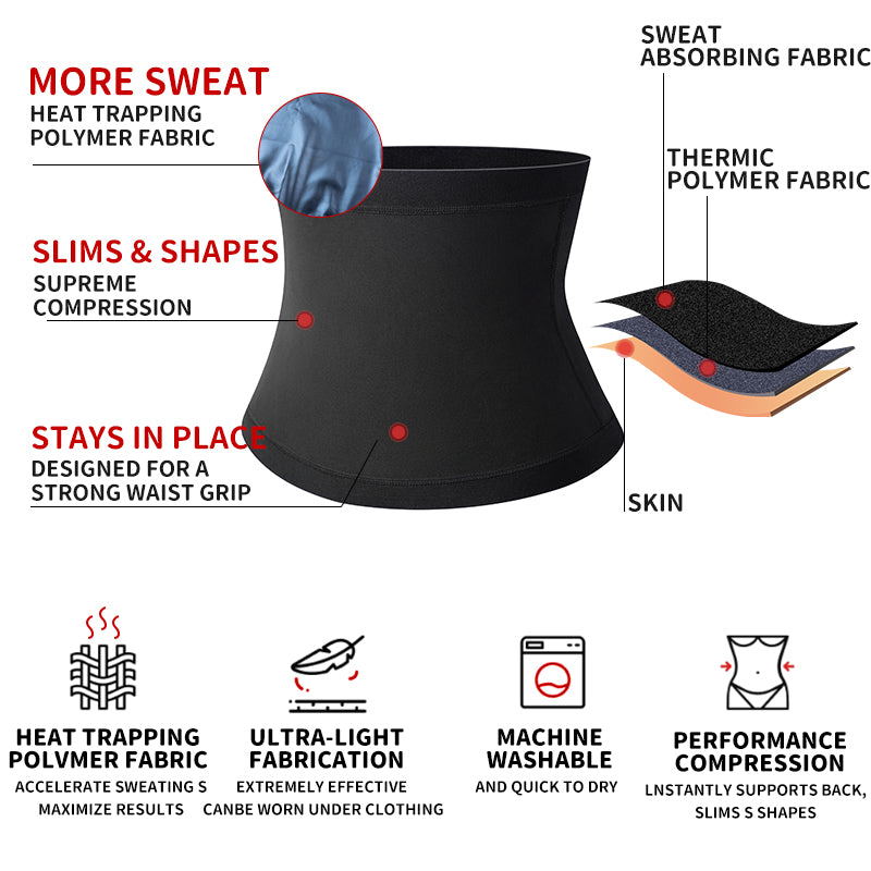 Men's Sauna Waist Trainer & Sweat Belt – Slimming Body Shaper