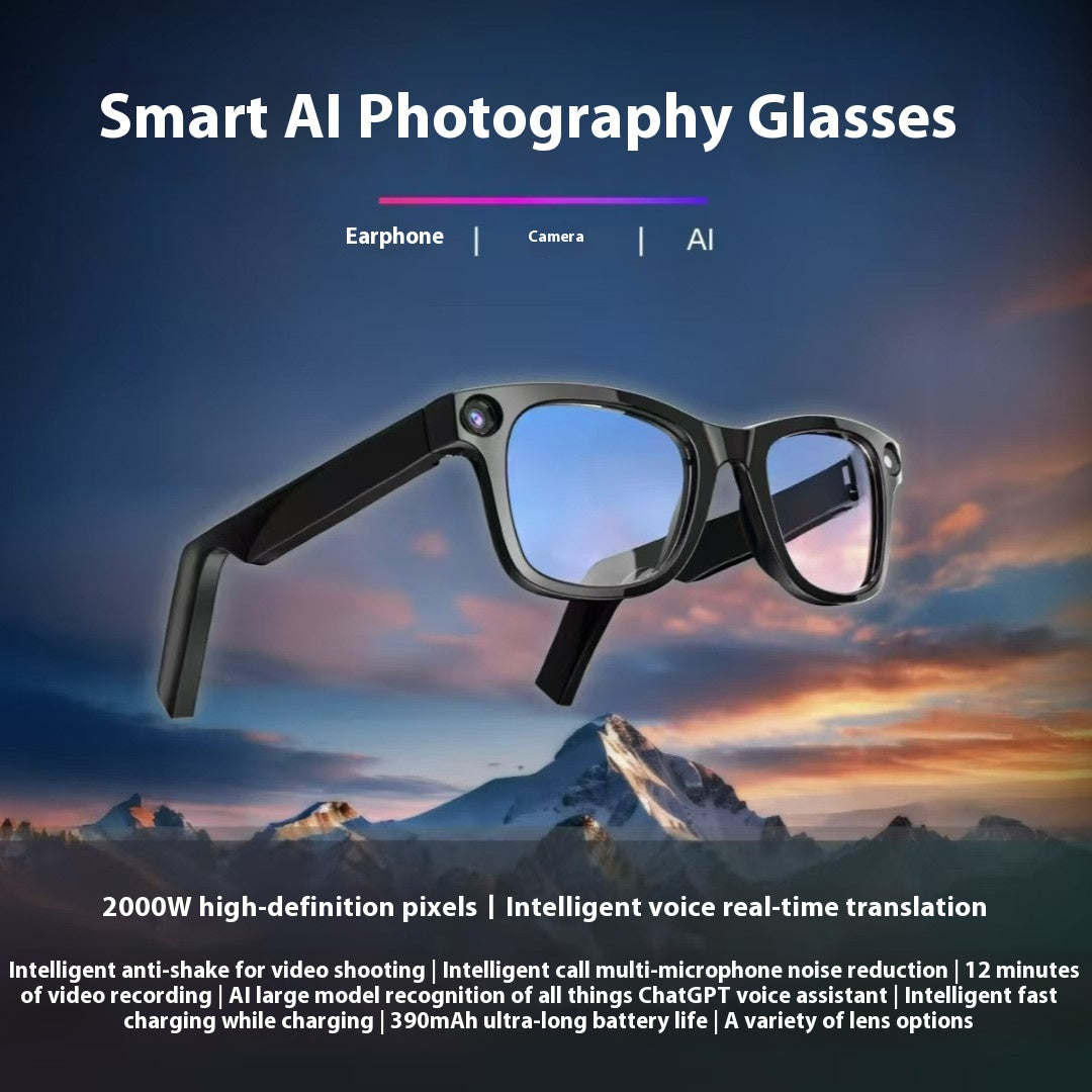 AI Smart Glasses with HD Camera – Voice Calls, Translation & Object Recognition